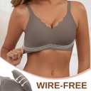 Womens Wireless Bras Push Up Bralette Supportive Everyday Bras Seamless Full Coverage Comfort T-Shirt Bra (L)