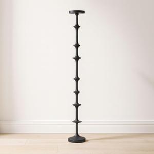 Pillar Candle Holder  Tall Decorative Candle Stand in Matte Metal with Modern Rustic Style - Sturdy Weighted Base for Fireplace Candle Display, Centerpiece & Home Decor Accents  35", Black (36.0" H)