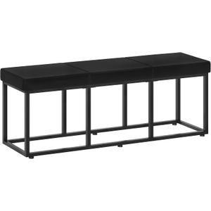 HOOBRO Dining Bench, Dining Room Bench with PU Leather Upholstered Seat, for Kitchen, Living Room, Hallway, Kitchen, Entryway, Bedroom, Black BB46CD01, 47.2"l X 12.2"w X 19.7"h
