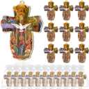 Landical 24 Pcs Holy Spirit Wood Wall Cross Spirit Dove for Wall First Communion Baptism Gifts with Organza Bags for Guests Confirmation Catholic Favors De Bautizo Cruces