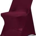 Babenest Spandex Folding Chair Covers Upgraded Universal Stretch Washable Fitted Chair Slipcovers Protector for Wedding, Holidays, Banquet, Party, Celebration (11, Burgundy)