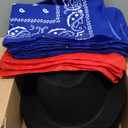 Haysandy 24 Pieces Western Cowboy Hat Set, Felt Cowboy Themed Party Hats with Paisley Bandanas for Kids Costume Party(Black, Red, Blue)