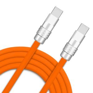 Chubby 2.0 240W USB C Cable Durable Fast Charging Cable Ultra-Thick Silicone Charger Cord Compatible with iPhone 15/16 Series, Samsung Galaxy, Orange, Type-C to Type-C, 19.6 FT