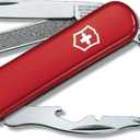 Victorinox Rally Swiss Army Knife, Compact, 9 Functions, Swiss Made Pocket Knife with Magnetic Phillips Screwdriver, Bottle Opener and Key Ring - Red