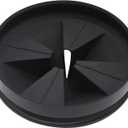 Garbage Disposal Splash Guards 3 3/8" Sink Baffle QCB-AM Replacement for InSinkErator Evolution Series, Upgraded Removable Quiet Collar Drain Plugs, Garbage Disposer Accessories, Black (Deep Black - 1 Pack)