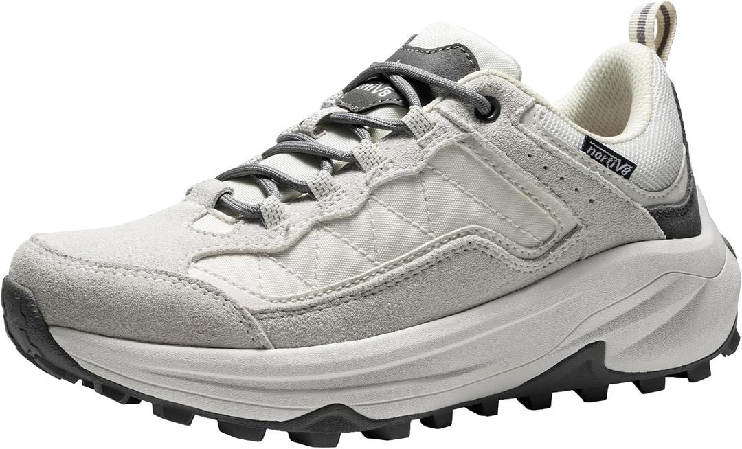 NORTIV 8 Women's Waterproof Hiking Shoes with Arch Support Outdoors Leather Walking Trekking Camping Tennis Workout Cross Training Sneakers Wicklow