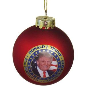 Kurt Adler C7572 President Donald Trump Glass Ball Ornament Standard