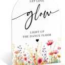 Floral Bridal Shower Decorations, Let Love Glow Sign, Acrylic Signs for Wedding, Wedding Signage for Reception, Boho Bridal Shower Decorations for Proposal, Engagement Ceremony and Reception, 19, 6x8 Inch