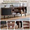ChooChoo 54" Mid Century Modern TV Stand with Fluted Sliding Doors, 15.75"D x 53.94"W x 18.9"H