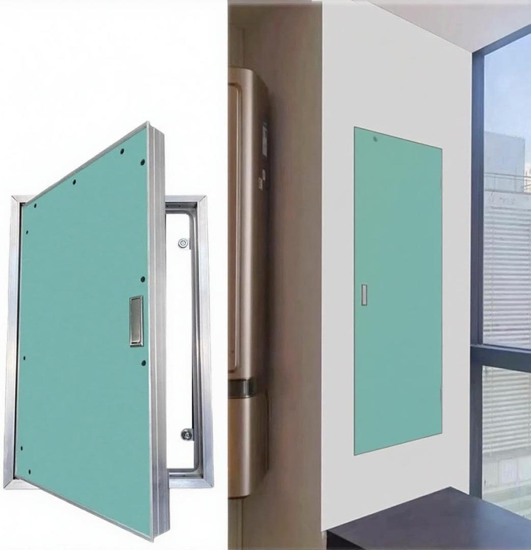 23.6''31.5" Aluminum Drywall Access Panel Flush Mount Paintable Wall Inspection Door for Plumbing Electricity HVAC, Recessed Attic Service Hidden Hatch for Home Garage Office (Green,60x80cm)