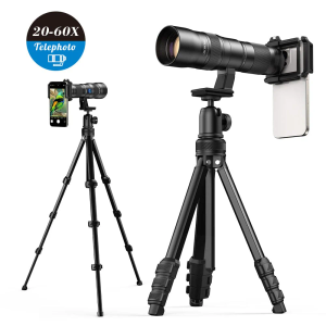 APEXELÂ 20-60X Zoom Telephoto Lens, High Power HD Telephoto Phone Lens with Tripod and Universal Phone Clip for iPhone 16/15/14/13 Series, Samsung, Android Phone and Most Smartphone APEXELÂ 20-60X Zoom Telephoto Lens, High Power HD Telephoto Phone Lens with Tripod and Universal Phone Clip for iPhone 16/15/14/13 Series, Samsung, Android Phone and Most Smartphone
