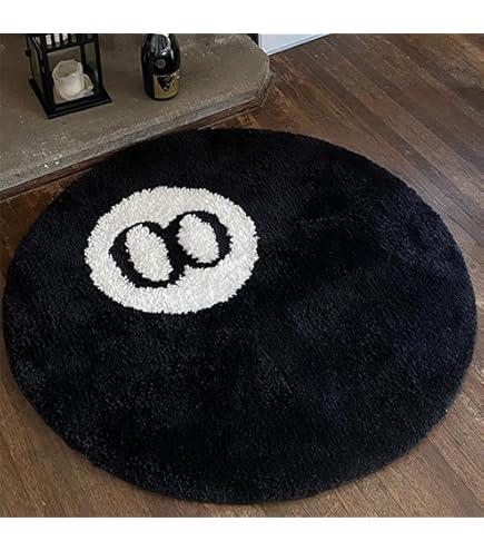 PASUXI Round Rug – 24 Inch Black & White Non-Slip Cool Rugs