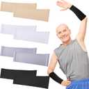 Eurzom 4 Pairs Arm Protection Sleeve for Men Women Sun Forearm Arm Protector Cover Sleeve for Sports Skin Gardening Work(9 Inch Long)