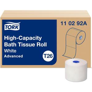 Tork High-Capacity Toilet Paper Roll White T26, Advanced, 2-Ply, 36 x 1000 sheets, 110292A