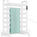 Towel Warmer Rack, Heated Towel Racks for Bathroom, with Timer and Temperature Adjustment, Overheat Protection Function, 12 Heating Rods, Large Free-Standing Suitable for Bathroom, Bedroom