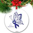 Alzheimer's Awareness Christmas Ornament - Honoring Loved Ones, Support for Caregivers, Memory Tree Keepsake, Unique Holiday Decoration for Families Affected (C6)
