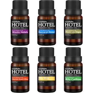 Essential Oils Set-Hotel Collection Diffuser Oil Gift Set,Premium Essential Oil for Diffusers, Home Care, Fragrance, Humidifiers (Hotel-6Pcs Set)