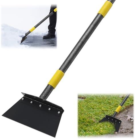Garden Cleaning Shovel, 74" Multifunctional Flat Shovel, Heavy Duty Manual Weeder Metal Floor Scraper Garden Tool for Lawn Edging, Digging, Weeding,Scraping, Ice Remove
