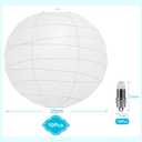 LIHAO 10 White Paper Lanterns with Lights, Chinese Lanterns Decorative for Party Decorations Wedding Anniversary Birthday Indoor Outdoor Home