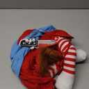 Dog Halloween Costume, Funny Chucky Dog Costume with Pet Wig, Cosplay Scary Outfit with Knife Clothes for Dogs (Small)