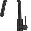 KRAUS Oletto Single Handle Pull Down Kitchen Faucet with QuickDock Top Mount Installation Assembly in Matte Black, KPF-2620MB