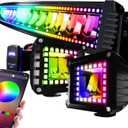 42" Curved RGB LED Light Bar 2X 4 Flood LED Pods with Chasing RGB Halo 16 Solid Colors Offroad Driving Fog Lights with Switch Wiring Harness