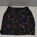 High-Waisted A-line Mini Skirt with Multi-Color Floral Embroidery, 13W" X 17L" 