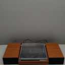 Vintage Record Player with External Speakers Belt-Drive Turntable for Vinyl Records Dual Stereo Speakers LP Players Support 3 Speed 3 Size Wireless Playback AUX Headphone Input Auto Stop Wood Red