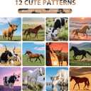 2026 Wall Calendar, Large Monthly Wall Calendar Dogs, Jan 2026 - Dec 2026, 12" x 24" (Opened), Hanging Planning Calendars for Family Home Office Supplies (Horses and Cattle)