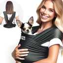 Race&Herd Cat Sling Carrier, Dog Sling Carrier 15-20 Lbs, Dog Slings for Small Dogs, Pet Sling Carrier for Small Dogs, Carrier Sling, Puppy Sling Carrier for Small Dogs 0-15 Lbs (Wrap) (Charcoal)