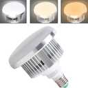 85W Light Bulb Dimmable Tricolor LED Bulbs 5500K Spiral Softbox Bulb in E27 Socket for Photography Photo Video Studio Lighting White Warm Cold1 Pack