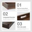 TIDITA 24 x 24 inch Acacia Wood Square Ottoman Tray Large Wooden Tray for Ottoman, Extra Large Ottoman Tray for Living Room, Coffee Table & Decorative Use (Walnut Color)