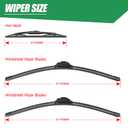 CXYUGUA Double Sided Rubber Strips windshield wipers, Replace for 2016-2020 HRV HR-V,Wiper Blades Replacement-26"/18"/10" (Set of 3) U/J HOOK,Will Last 2x As Long