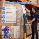 Long Handle Stretch wrap Dispenser - 48 Inch Shrink wrap Pole Heavy Duty Stretch Film Dispenser Pole Holder - Fits 12" to 24" Rolls with 2" to 3" Core -Wrapping Pole for Shrink wrap