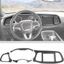Voodonala Center Consoles Dash Board Dashboard Instrument Protecter Cover Trim Garnish Panel for Dodge Challenger Interior Accessories, 2015-2024+ ABS Matt Black