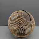 Modern Boho Handwoven Globe Rattan Pendant Light; Coastal Kitchen Lighting, Natural, 13.25" L x 13.25" W x 12" H