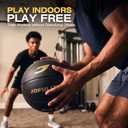 Silent Basketball Size 7, 95% Real Bounce, Airless Indoor Ball, 29.5-Inch, Regulation Weight, PU Foam, Deep Grip Grooves, Quiet Dribbling and Training, No Inflation Needed for Home Practice