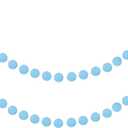 uxcell 2pcs Pom Pom Garland 6.6 ft 20 Balls Colorful Felt Ball Garland for Wall Christmas Tree Decor Birthday Banner Easter Party Decorations, Blue