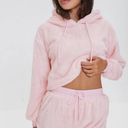 Forever 21 Baby Pink Women’s Plush Drawstring Lounge Hoodie Size S