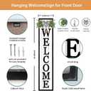 Surfapans Welcome Sign for Front porch Standing 45"X9"Large Wood Frame Outdoor Tall Welcome Signs Vertical Decor for Farmhouse Rustic Home Modern Outside Front Door Wall Decorations (Black)