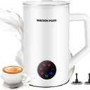 MAISON HUIS Milk Frother, 6-IN-1 Electric Milk Steamer, 20oz/591ml Hot & Cold Foam Maker for Latte & Cappuccino, 550W Fast Heating Stainless Steel Milk Steamer, Hot Chocolate Maker (White)