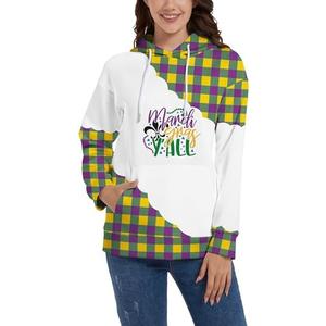 TMSD Women's Mardi Gras St.Patrick's Day Long Sleeve Hoodie with Pocket, Medium