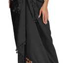 3 x Chalier Sarong Wraps for Women Beach Cover Ups Swimsuit Coverup Bathing Suit Cover Up Swimwear Bikini Swim Skirt (Black)