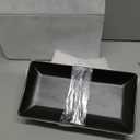 LAUCHUH Serving Platters, 10” Porcelain Serving Tray Sushi Plates Rectangular Platters for Halloween Gifts, Sushi, Dessert Cake, Appetizers, Meat, Microwave and Dishwasher Safe, Set of 4, Black