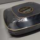 Organic Square Plates Black Gold Rim Combo 7.25" + 10" Case of 128 (4 packs x 32)