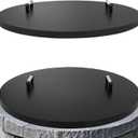 Fire Pit Lid Cover Round - 38" Rust Resistant Powder Coated Steel Firepit Cover or Table with 2 Wooden Handles for Patio Fire Pit, Weatherproof for All Seasons, Fits Fire Pits Up to 36"