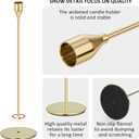 Gold Taper Candle Holders, Candlestick Holders, Candle Holders with 3 in 1 Candle Accessory Set, Metal Candle Stand for Mantle Table Centerpiece, Weddings, Dining, Housewarming(Set of 6)