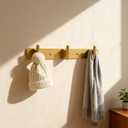 Gold Brushed Wall Mounted Coat Hook Rack - 3 Modern Heavy Duty Hooks for Bathroom, Kitchen, Entryway - Premium Coat, Towel, Robe Hanger