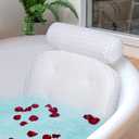 Bath Pillow for Bathtub Support Neck,Head and Back with Non-Slip Suction Cups and Comfortabl 4D AirenMesh Bathtub Pillow for Women & Men