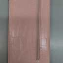 Wallet Women Bifold Faux Crocodile Leather Minimalist Slim Thin Long Wallets RFID Blocking Credit Cards Holder Purse with Back Zipper Coin Pocket for Women and Men,Pink